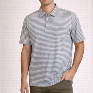 Patagonia Men’s Organic Cotton Lightweight Polo Stripe Blue Cream Size Medium